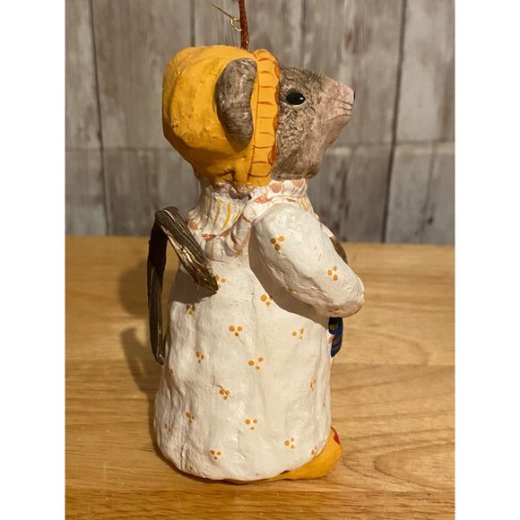 Vintage Handcrafted Paper Mache Mouse Figurine With Doll Ornament Philippines - Picture 5 of 8
